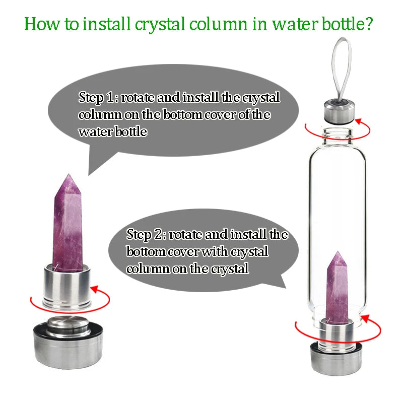 Natural Crystal with Base for Water Bottle